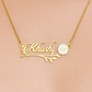 White Flower Name Necklace