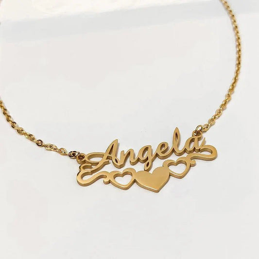 Bottom Heart Name Necklace