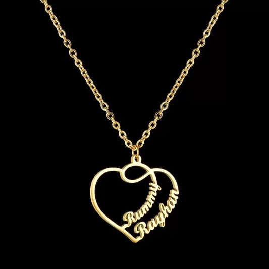 Couple Heart Name Pendant