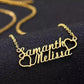 Couple Two Heart Name Pendant