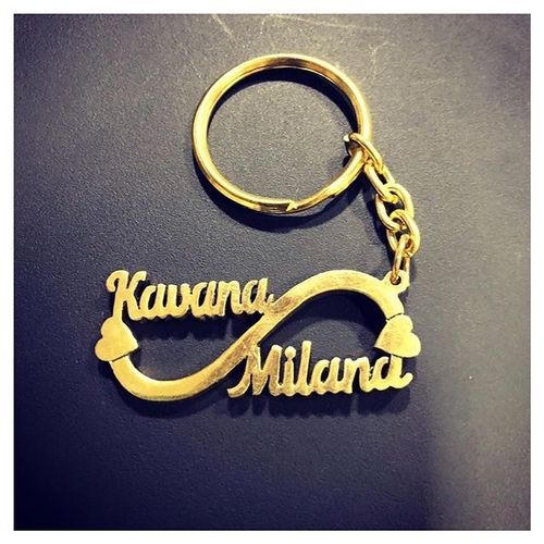 Double Name Infinity Keychain