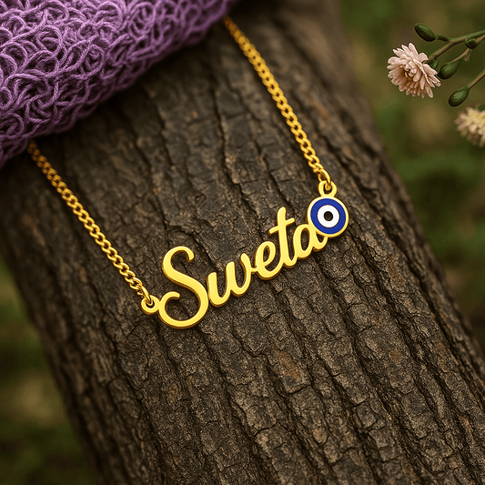 Evil Eye Name Necklace – Personalized Protection Pendant