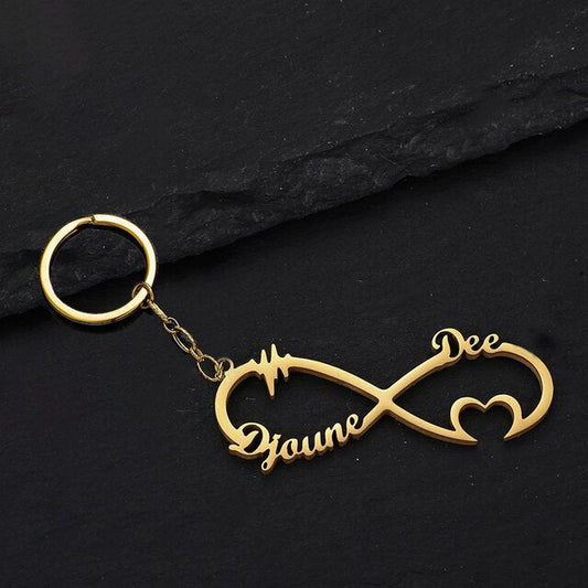 Infinity Couple Name Keychain